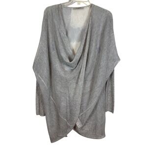 ALL SAINTS "Itat" Knit Twist Shrug Poncho Cardigan, Gray, Size Medium